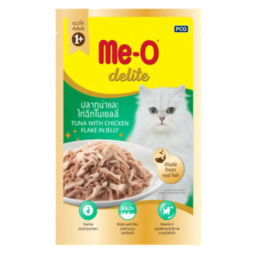 Me-O Delite Tuna With Chicken Flake In Jelly (Pouch) 70G