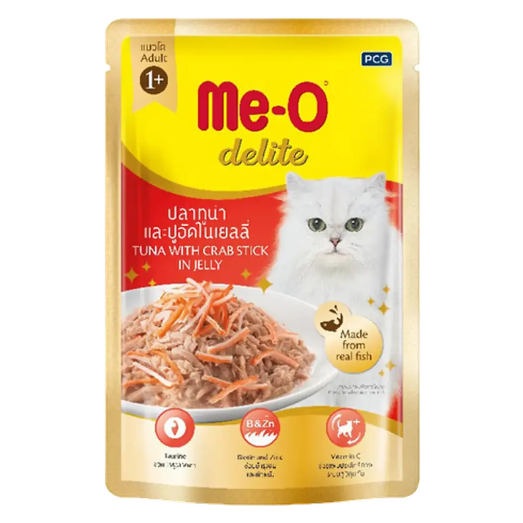 Me-O Delite Tuna With Crab Stick In Jelly (Pouch) 70G