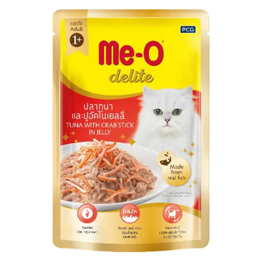 [ADZ008011] Me-O Delite Tuna With Crab Stick In Jelly (Pouch) 70G